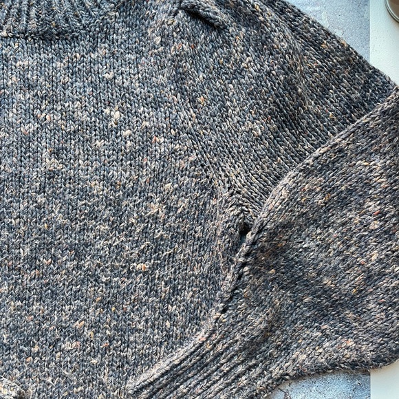 Madewell Balloon Sleeve Mock Neck Marled Sweater - Picture 4 of 8